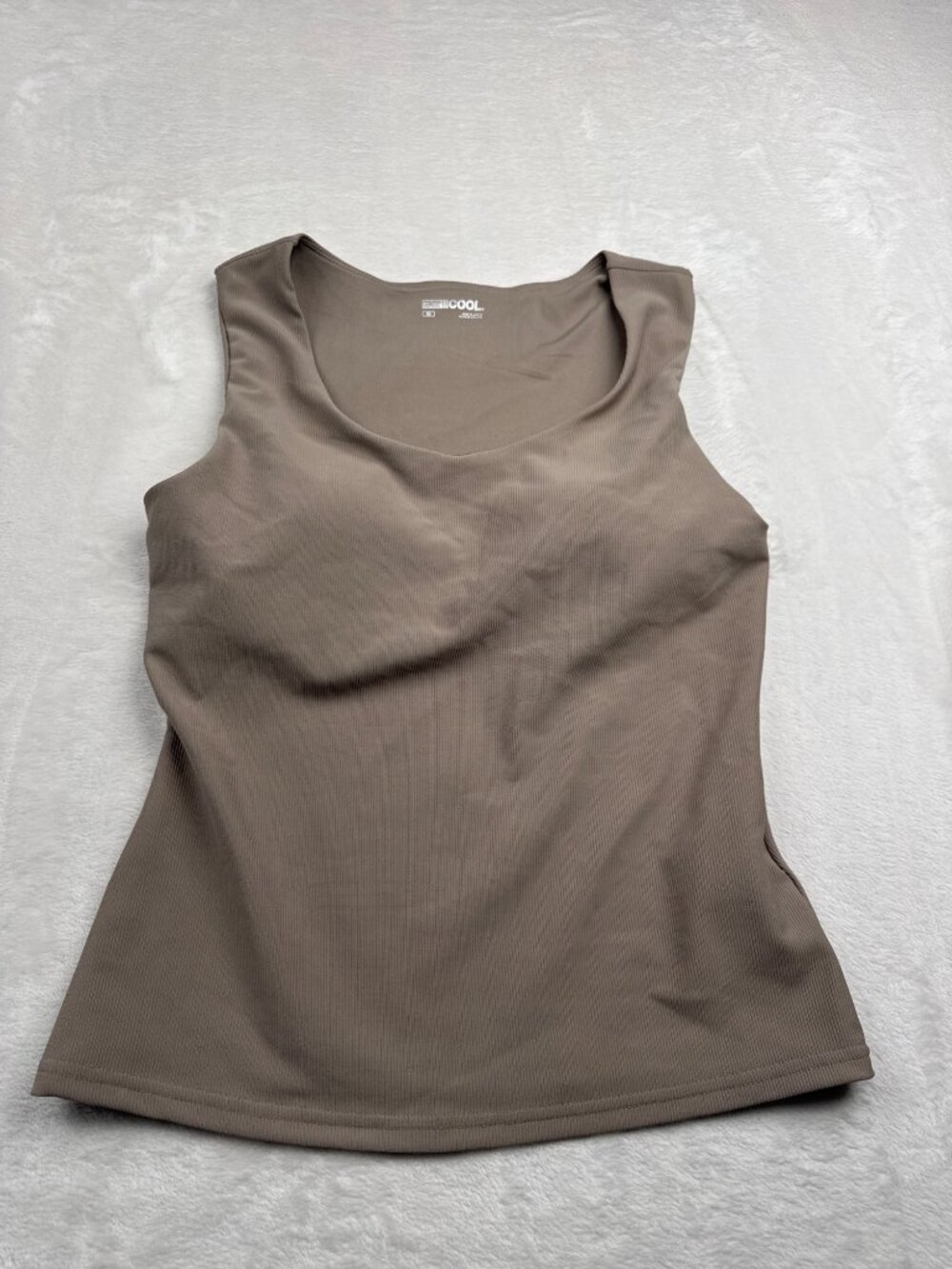 32 Degrees Cool Womens Sleeveless Beige Tank Top XS Stretchy & Lightweight